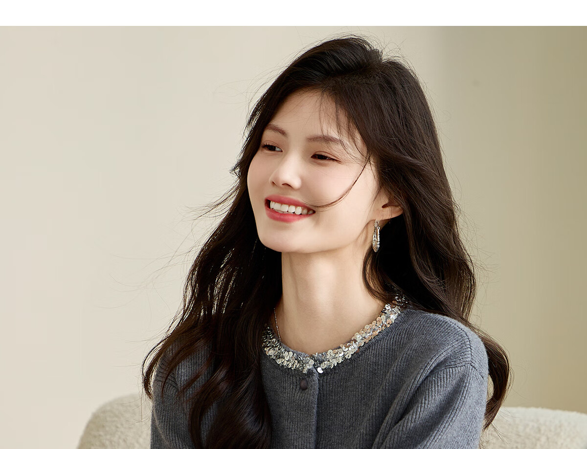 Taxiang Knitted Cardigan for Women, New Year Outfit, Red Sweater Coat with Sequins And Embroidery, Women's Cardigan Top T143Z3012 26