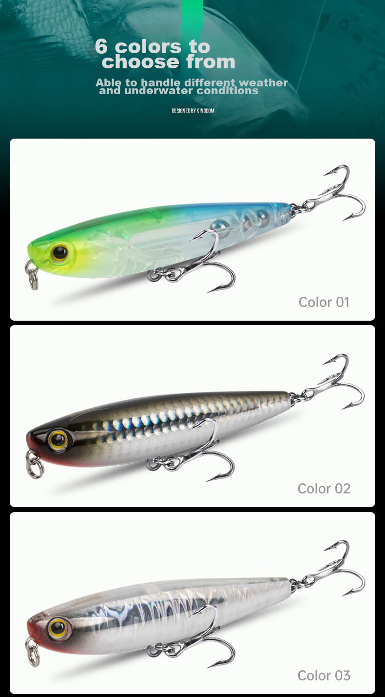 Guowangliya Lure, Surface System Zhi Dog Micro Floating Pencil, Freshwater Long-Casting Lure, Largemouth Artificial Bait, 11g-03 10