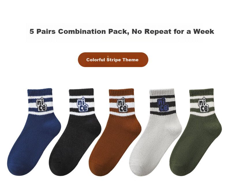 LangSha Children's Socks, Boys' Fleece-Lined Thick Mid-Calf Cotton Socks, Winter Warmth, for Students, Older Children, Boys, Toddlers, Terry Socks 10