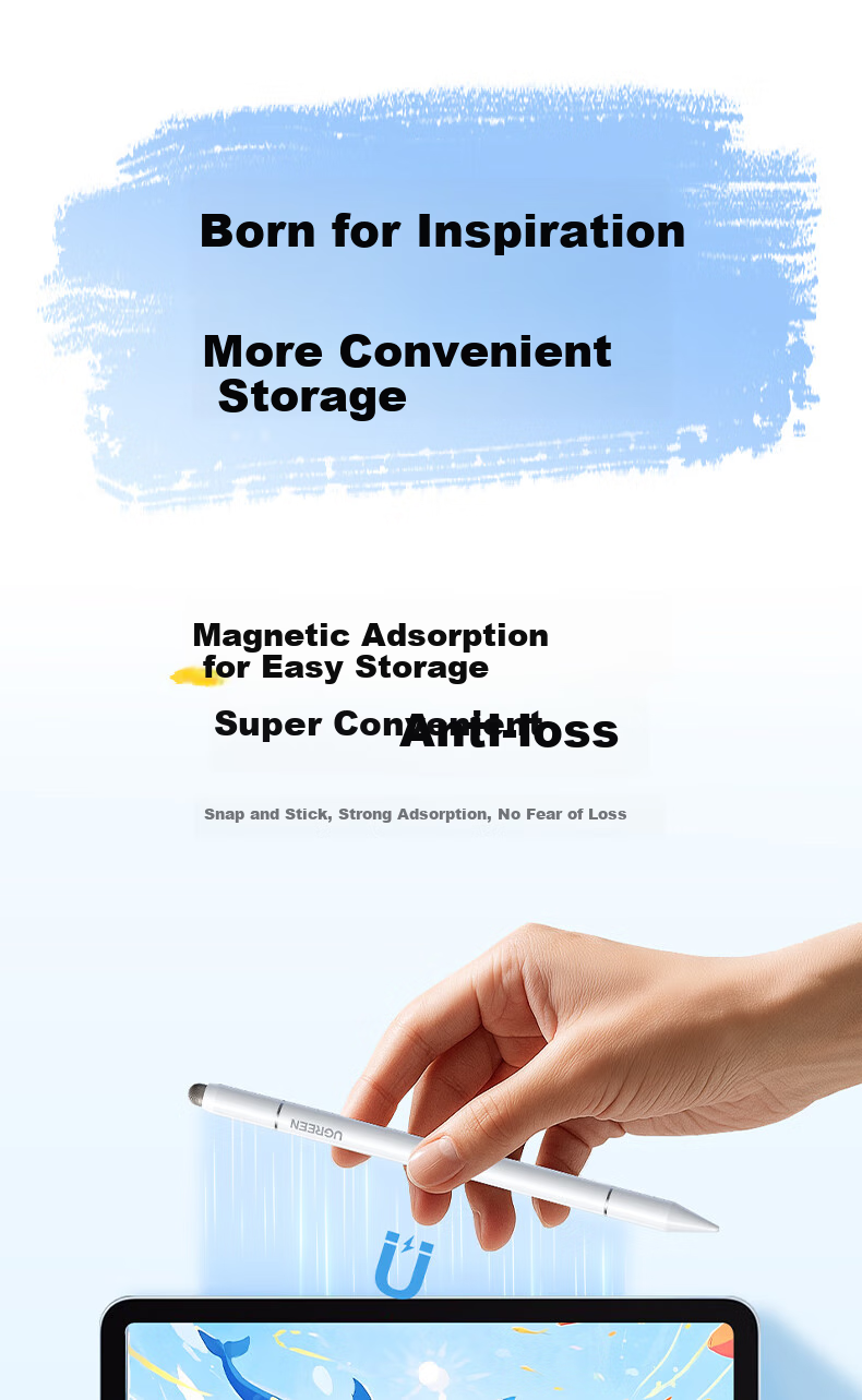 UGREEN [Free Shipping] Capacitive Stylus Touchscreen Pen Writing Pen Tablet Pen Universal Magnetic for Phones Compatible with IPad Huawei Apple Xiaomi Android Honor Switch 21