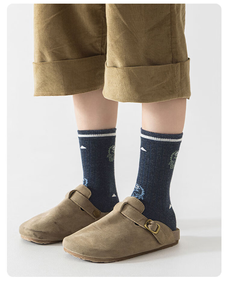 Yuzhaolin 5 Pairs Kids Socks Spring Summer Cotton Mid-Calf Youth Boys Odor-Resistant Elementary School Boys Girls Sports Cotton Socks 9
