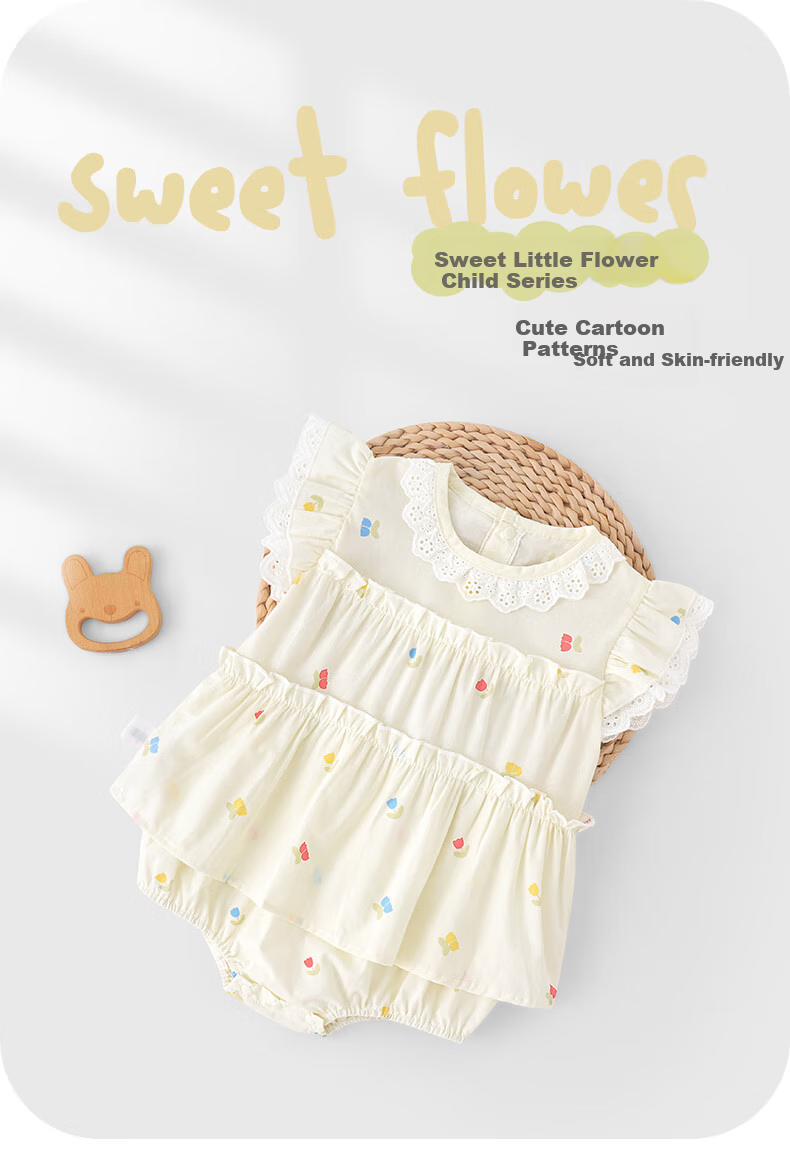 Youqi Baby Romper, Summer Thin Style, Pinafore, Infant Princess Outfit, Hundred-Day Bodysuit, Crawling Suit, Summer Clothing, Onesie 1