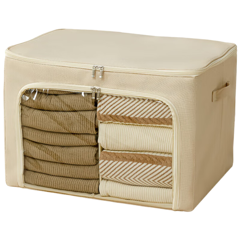 KATEI STORY Japanese Antibacterial Fabric Storage Box for Clothes, Down Jackets And Quilts, Removable And Washable, 44 Liters, Wardrobe-Style Home Use