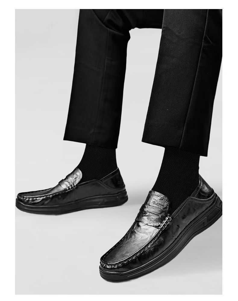MULINSEN Men's Shoes, Business Casual Leather Shoes, Slip-On Loafers, Penny Loafers, Men's Footwear, 99832 16