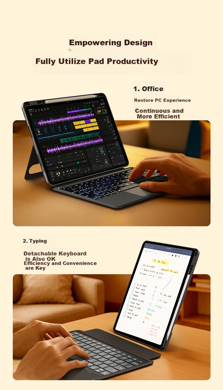 BIAZE Compatible with Huawei MatePad Air 12-Inch Tablet, Integrated Bluetooth Keyboard And Pen Holder Protective Case, Suitable for 2025 HarmonyOS New Edition, Separate Front Cover 3