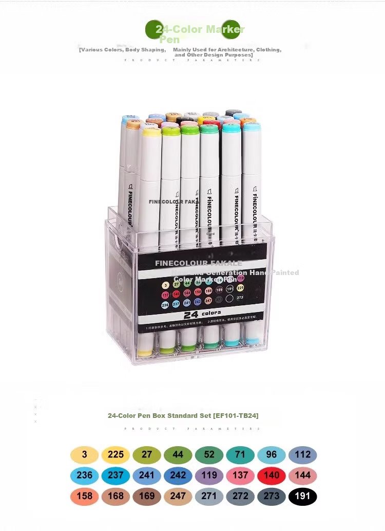 FINECOLOUR Markers, Student Second Generation Markers, 36 Colors, Transparent Pen Case, Sketching, Watercolor Pens, Drawing Pens 3