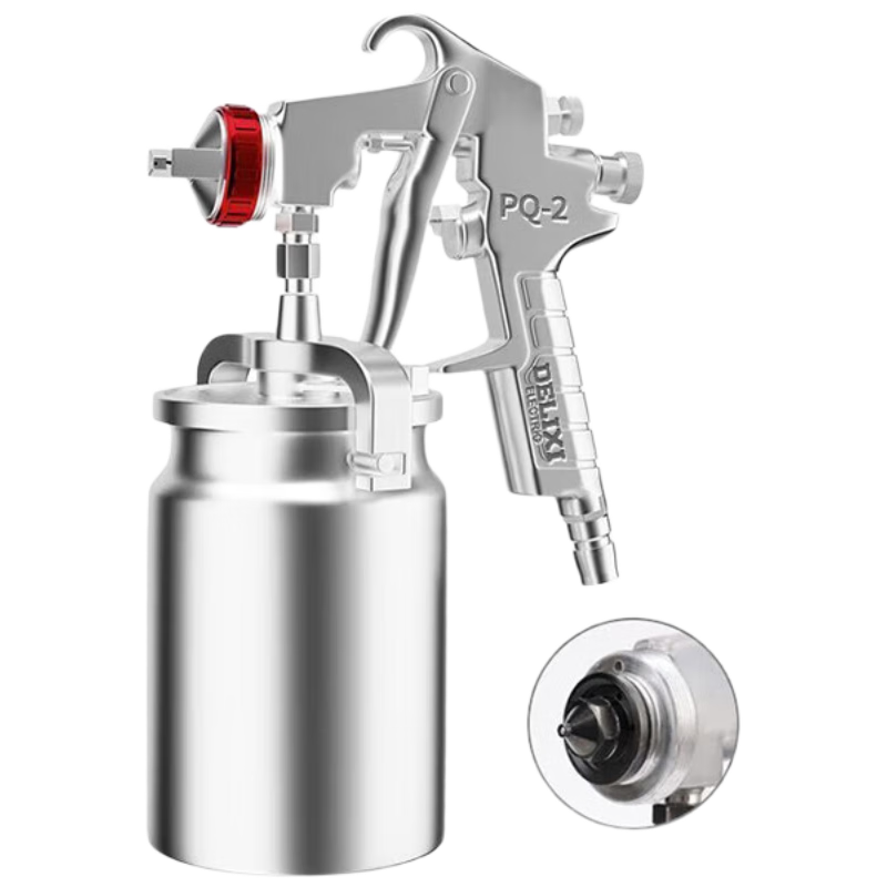 DELIXI ELECTRIC Pneumatic Spray Gun Automotive Paint High Atomization Spray Gun Flagship PQ-2 Bottom Cup/2.0mm Nozzle 1000ML