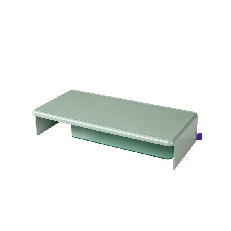 Deli [Height 10CM - Load Capacity 15KG] Monitor Riser, Metal Rod Reinforced (With Layered Storage Shelf), Double-Layer Acrylic Storage Box, XDM32 Gree