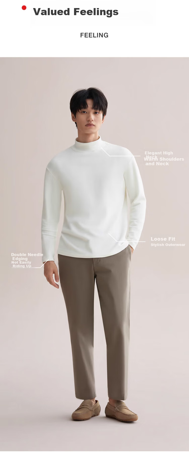 LangSha Men's Basic Undershirt, Spring And Autumn High Collar Solid Color Long Sleeve Undershirt, Slim Fit Inner Layer for Me 9