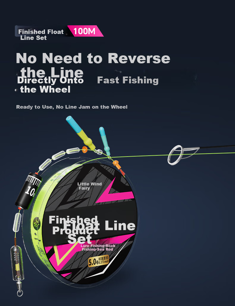 Xiaofengxian Finished Product Road Slip Line Set, Lure Fishing Specialized Big Fish Line, Size 3, 100 Meters Reinforced Line Set, Nylon Line, 1 Roll 4