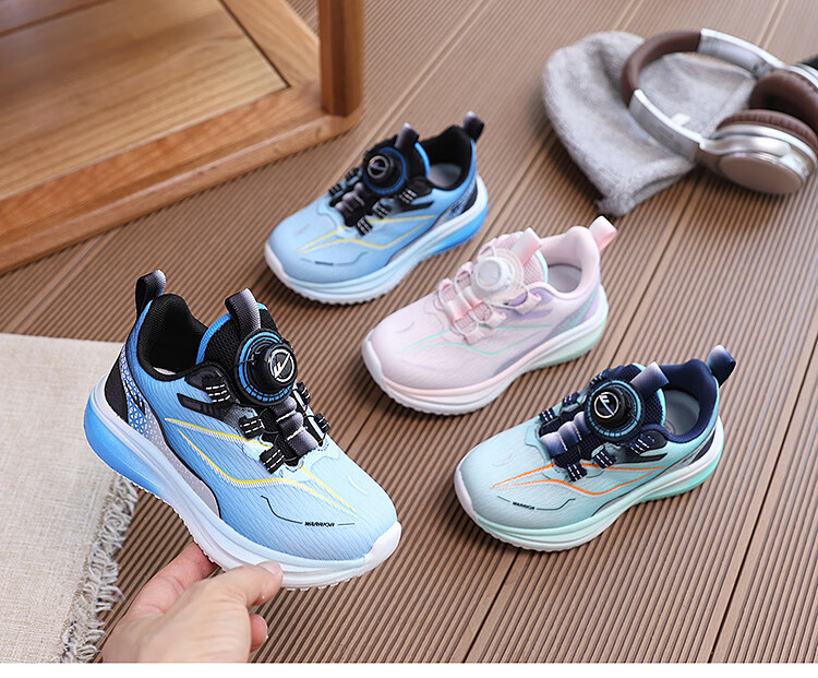 Warrior Children's Shoes, Boys And Girls Running Shoes, New Year Rotary Buckle Casual Sneakers, WZ-B779T, Blue, Size 37 1
