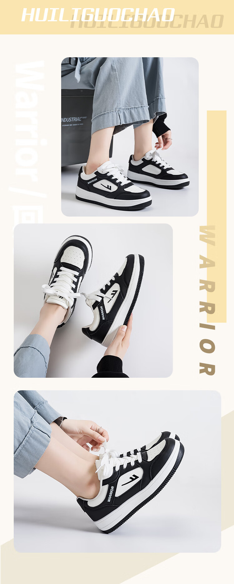 Huili Women's Casual Shoes, Thick-Soled Loose Comfortable All-Season Sneakers WXP1727 White Blue 35 3