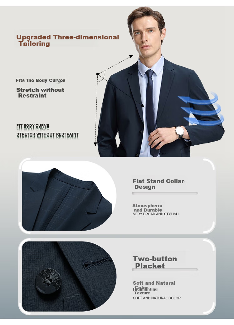 SHANSHAN High-End Sun Protection Suit for Men, Middle-Aged And Young, Cool Ice Silk Wrinkle-Free Single Blazer, Father's Outfit for Father's Day 7