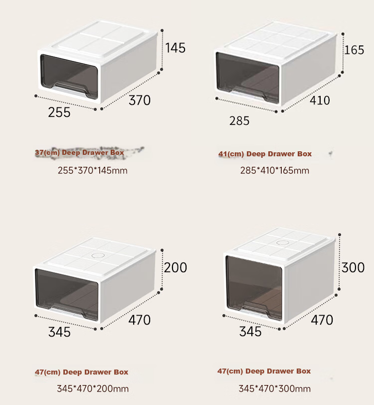 Jiabangshou Storage Box, Drawer-Style Clothes Organizer, Transparent Plastic Wardrobe Divider, Storage Container, 37*25.5*14 3