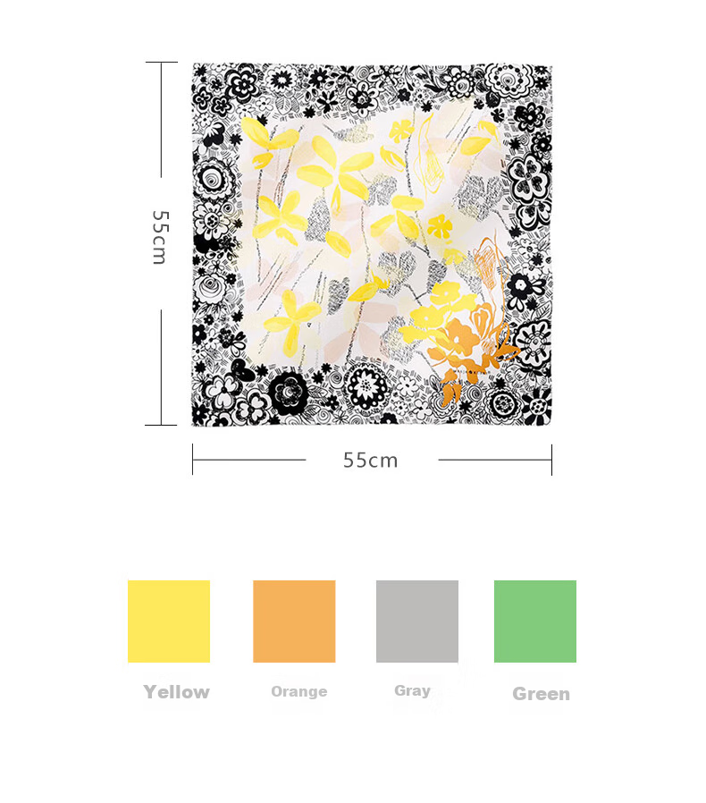 MARJA KURKI Mid-Autumn Festival Gift, 100% Mulberry Silk Scarf, Mother's Silk Scarf, Ladies Gift Box Set, Everything for You Black 2