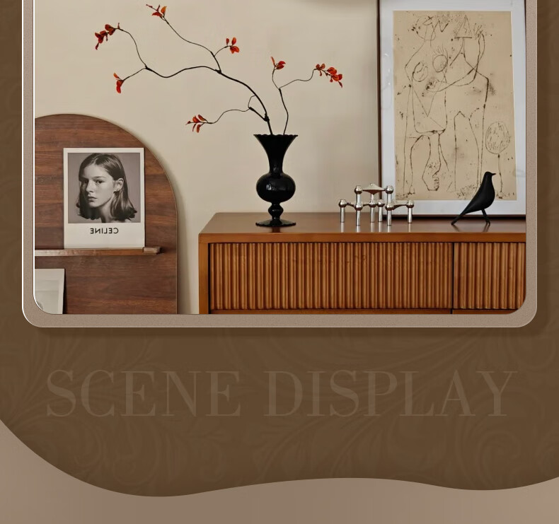 POLARIS Wooden Wall Clock, Vintage Style Living Room Timepiece, Luxurious Bedroom Clock, 40cm 22
