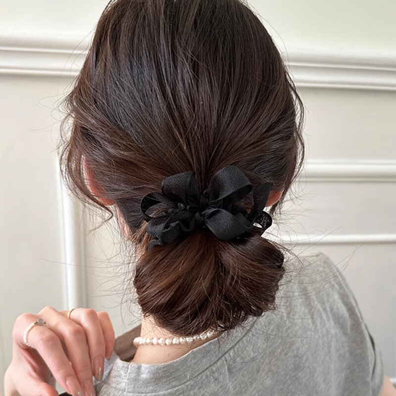 CHIMERA 2 Pieces Hair Ties, Bow Ponytail Holders, High Ponytail Hair Bands, Rubber Bands, Hair Elastics, Hair Accessories, Mid-Autumn Festival Gift