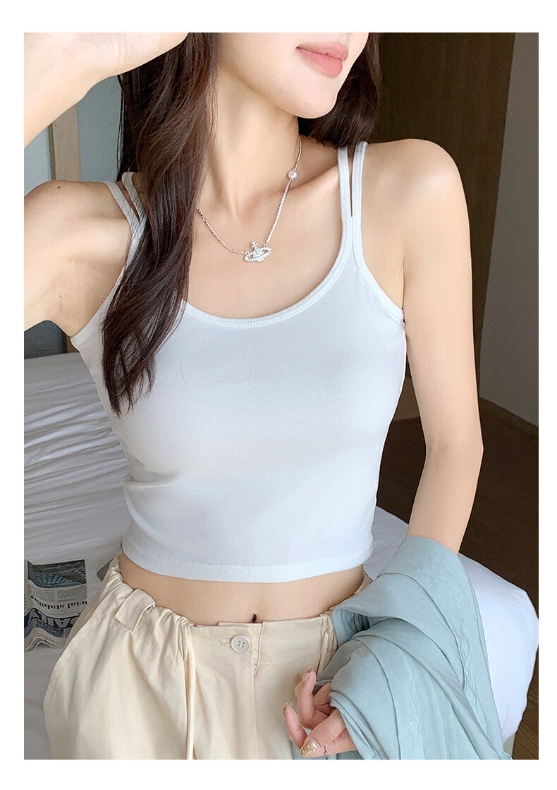 Langsha White Camisole Vest Women 2026 New Versatile Backless Slim Sleeveless Top 16
