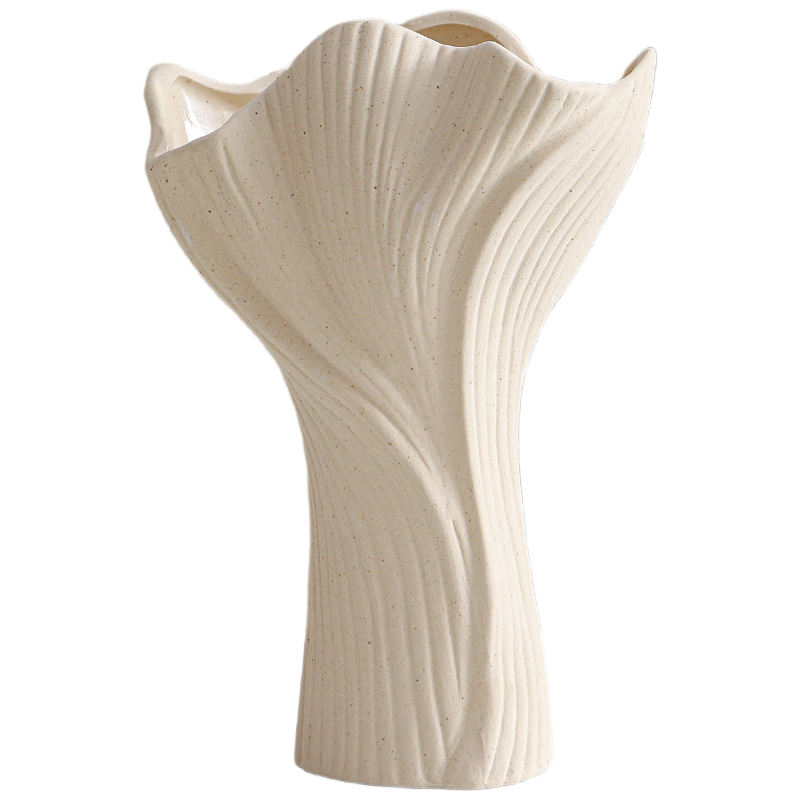 MuDingDing Modern Minimalist Matte White Ceramic Art Vase Nordic Flower Pot Decorative Ornament Premium Gift