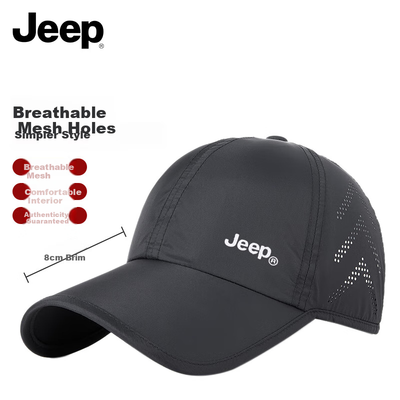 JEEP Baseball Cap for Men And Women, Summer Mesh Quick-Dry Sun Hat, Sports Casual Hiking Sun Visor