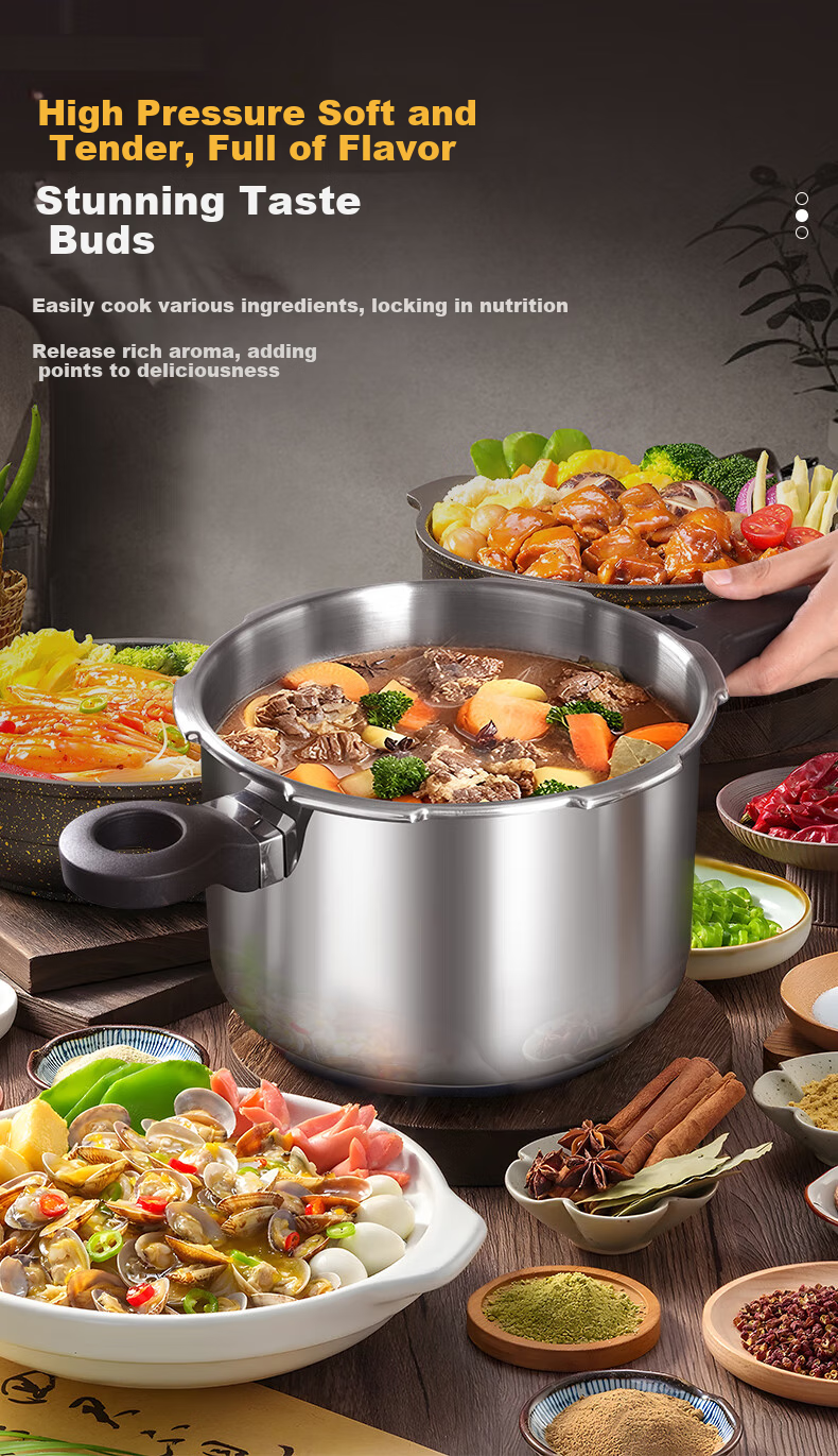 Shuangxi Stainless Steel Pressure Cooker, Compatible with Gas And Induction Stoves, Explosion-Proof, for Home Use, Jiaorui Model, 20cm/4L Capacity 6