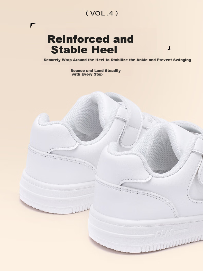 Follow Me Boys And Girls Sports White Sneakers Children's School Campus Shoes Spring And Autumn Fashion Breathable Performance Casual Shoes Xueyuanbai 32 7