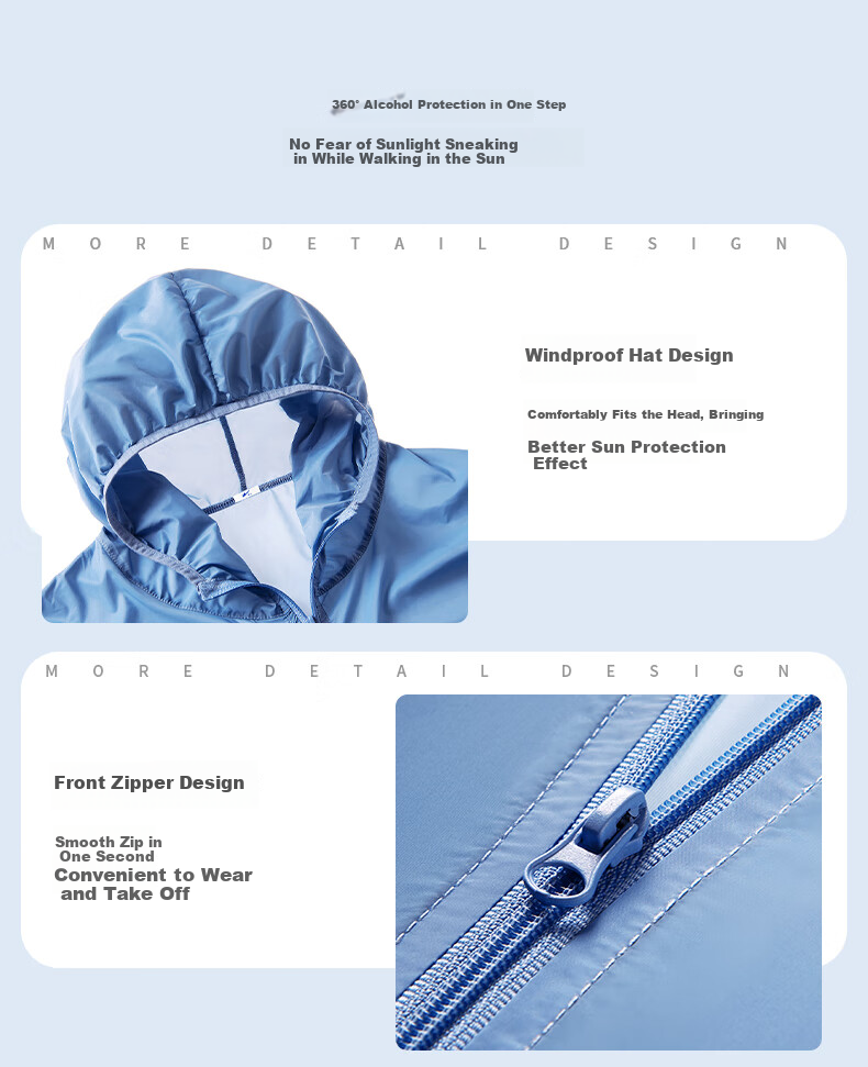 Warrior Ice Silk Sun Protection Jacket for Men, Summer Fishing Lightweight Coat, Loose-Fitting Cool Hooded Clothing, Blue, M 5