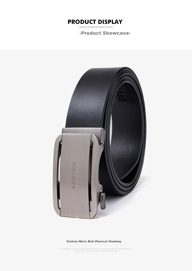 Meizhouyeniou Men's Belt, Top-Grain Leather, Automatic Buckle, Business Belt, Gift Box Packaging, Birthday Gift for Boyfriend 12
