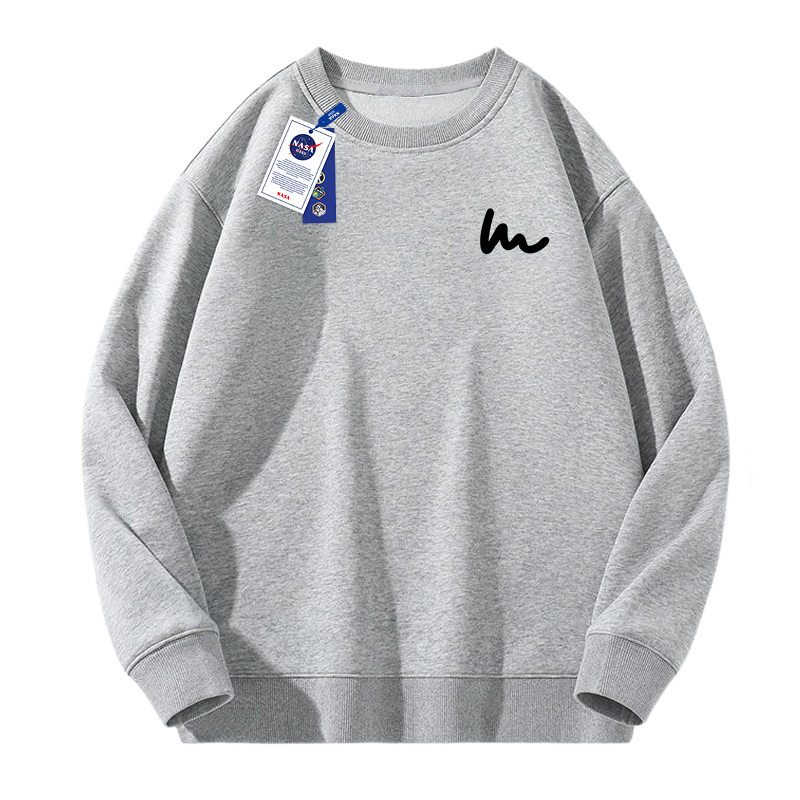 NASA GISS Sweatshirt for Men, Spring And Autumn Versatile Round Neck Long-Sleeve T-Shirt, Youth Couple Top Outerwear, Gray, 3XL
