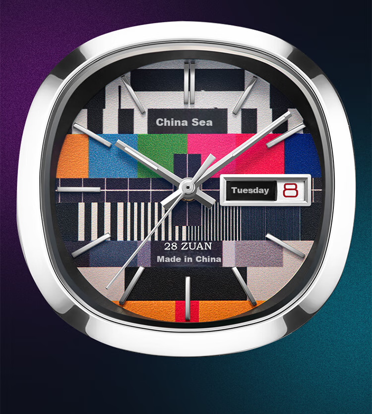 SEAGULL Watch, Men's And Women's Vintage TV Mechanical Watch, Calendar, Day of Week, Birthday Gift, 1051A Tuesday Colorful Versio 4