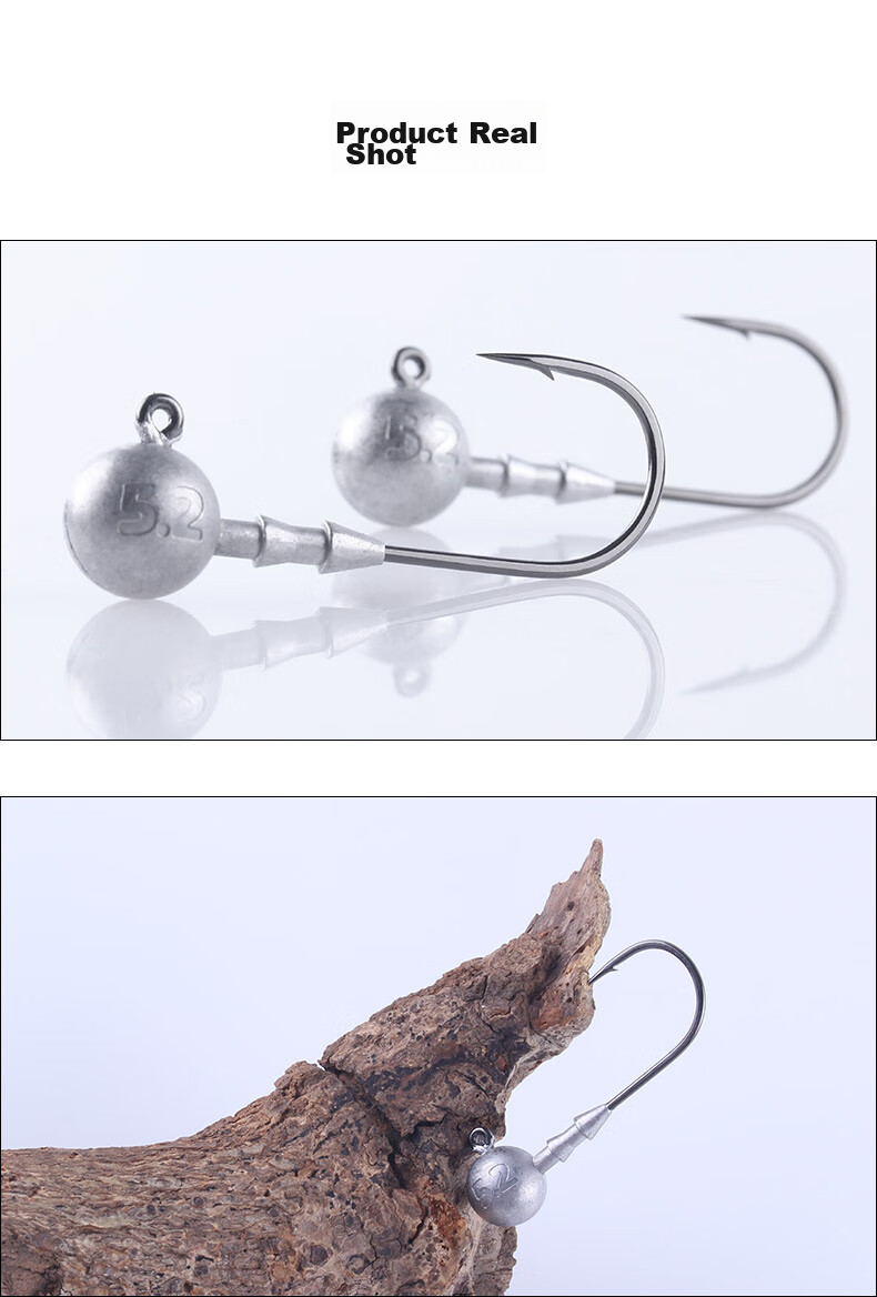 BKK 9050 Round Lead Sinker Hook for Lure Fishing, Soft Bait Hook, Anti-Snagging Bottom Hook for Bass And Mandarin Fish 6