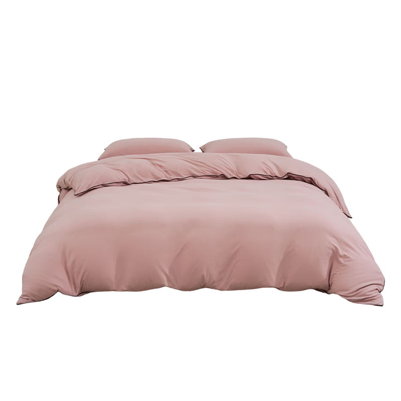 DEARREDAMANCY × JD.com Collaboration Pure Cotton Knitted Autumn And Winter Bedding Set Four Pieces for 1.5-Meter Bed Fitted Sheet Style Pink