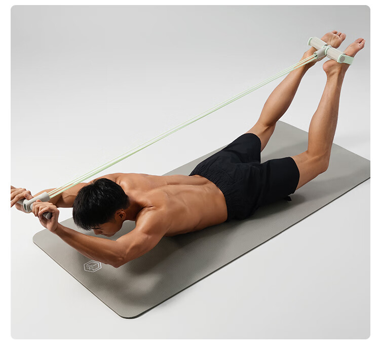 JD Jingzao Foot Pedal Resistance Band Yoga Pull Rope Fitness Equipment Sit-up Assistant Abdominal Roller Green 18