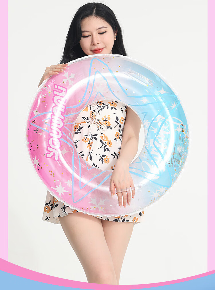 Kingpou Swimming Ring, Thickened Inflatable, Popular on Instagram, Adult Swimming Equipment Y501 Starry Sky 100# 1