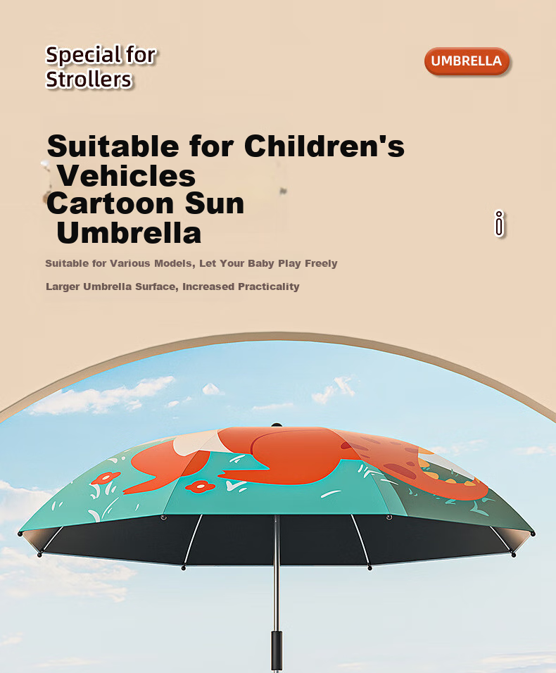 Jingxun Children's Umbrella, Round Corner Sun Umbrella, Sunshade Umbrella, UV Protection Umbrella, Kindergarten Elementary School Student Boys Girls Rain Umbrella 2