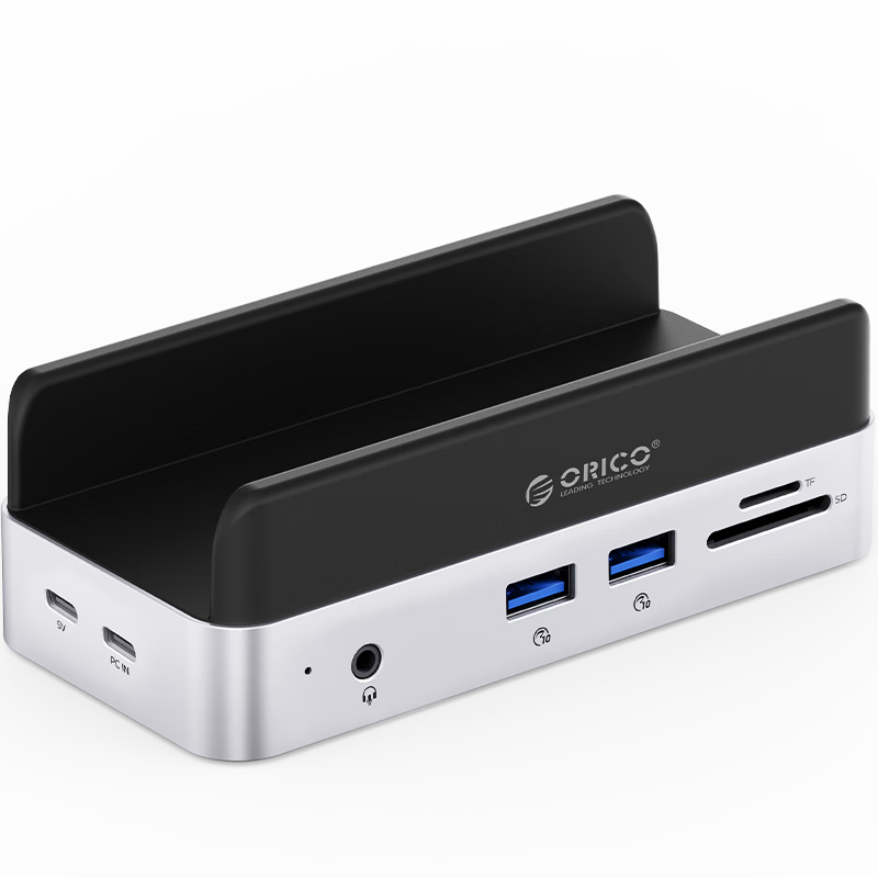ORICO Expansion Dock for Macmini M4, Storage Bracket Converter M.2 2280 Hard Drive Enclosure, Desktop Vertical Accessory, 6-In Mini Dock (Hard Drive Not Included)
