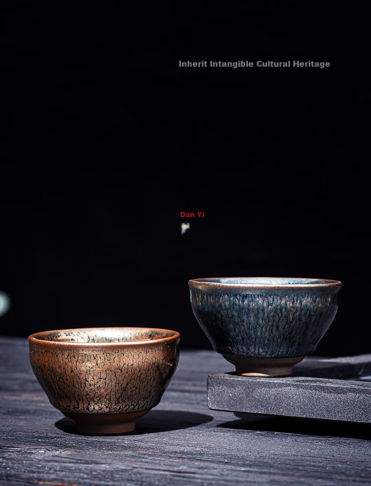 Danyi Jianzhen Tea Cup, Intangible Cultural Heritage Master Cup, Pair of Cups Tea Set, Tasting Cup - Flowing Golden Years 13