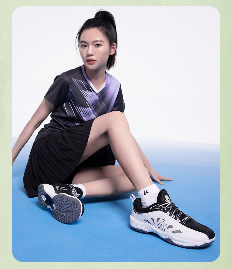 KAWASAKI Badminton Shoes for Men And Women, Shock-Absorbing Wear-Resistant Sports Shoes Panda B3327 Avocado Green Size 39 12
