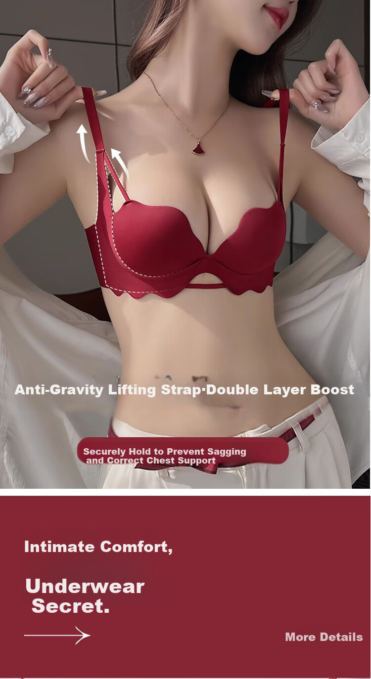 XUEXIMAN [2026 Spring New Arrival] Zodiac Year Women's Bra, Wine Red Sexy Wireless Push-Up Brassiere 9