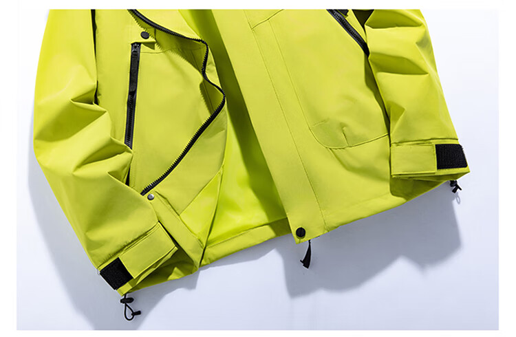 JEEP SPIRIT Men's Spring And Autumn Jacket, Casual Waterproof Sports Hiking Coat for Couples, Fluorescent Green, Size L 16