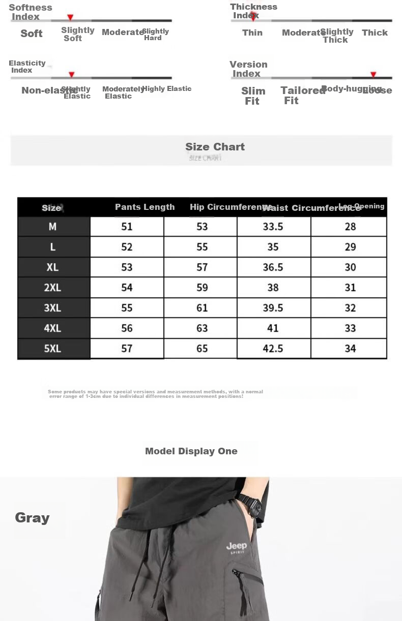 JEEP SPIRIT Men's Cargo Shorts, Summer Ice Silk Loose Casual Five-Point Pants, Outdoor Quick-Dry Sports Shorts for Men, Army Green, Size M 5