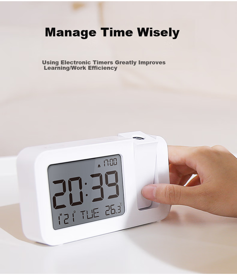 Hense Creative Projection Alarm Clock Bedside Electronic Clock Student-Specific Wake-Up Device Alarm Table Desktop Small Clock HA5235 11