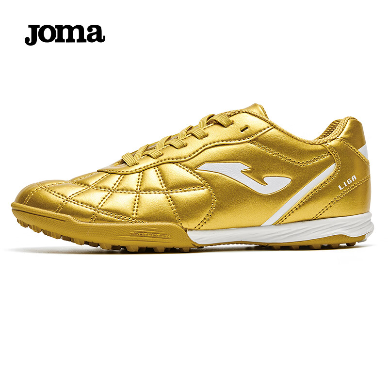 JOMA Kids Soccer Shoes TF Turf Studs 2025 New Youth Football Training Shoes Red Gold Size 39