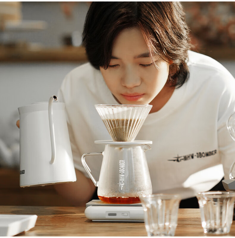 MHW-3BOMBER Pour-Over Coffee Maker, Drip Coffee Brewing Device, 500ml Glass Sharing Pot 9