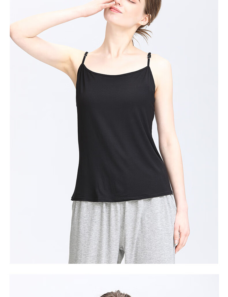 Little Nurse Women's Modal Camisole Tank Top Summer Sleeveless Base Layer SSB054 Black XL (175) 10