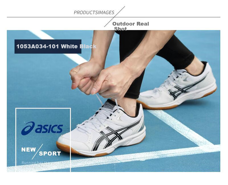 Asics Table Tennis Shoes Badminton Shoes Indoor Comprehensive Zhu Lu Series 1053A034 1053A034-106 37 10