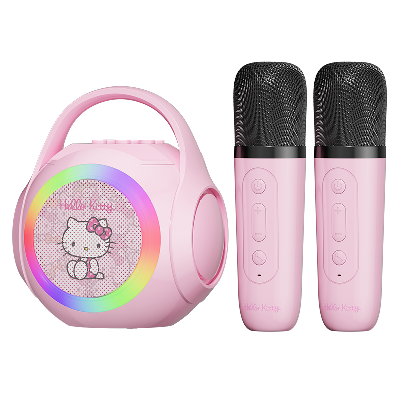 Honey Joy Hello Kitty Microphone Speaker All-in-One K-Singing Microphone Children's Toy Gift for Girls Ages 3-6 and 7-14