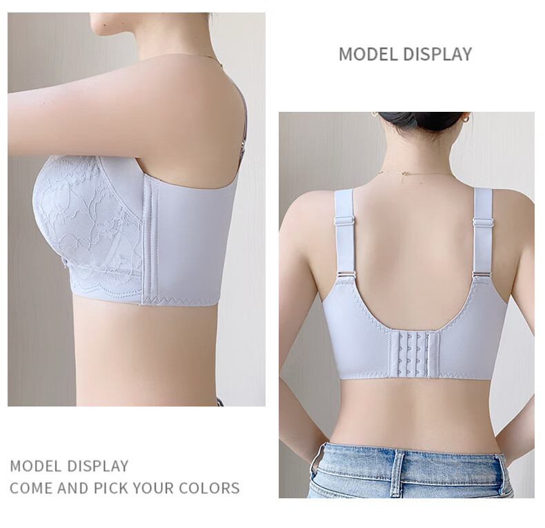 PBENO Women's Thin Bra 2025 New Summer Large Bust Minimizing Anti-Sagging Pink Beige 36/80BCD 18