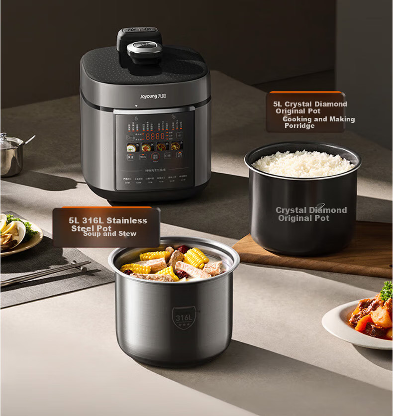 Joyoung Home 5L Electric Pressure Cooker with Dual Inner Pot, Non-Coated 316L Inner Pot, Programmable Timer Rice Cooker Y-50H160 19