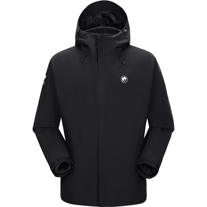 CAMEL Panda Windbreaker, Men's And Women's Three-In Jacket, Outdoor Hiking Wear, A35CA6LB296, Phantom Black, L